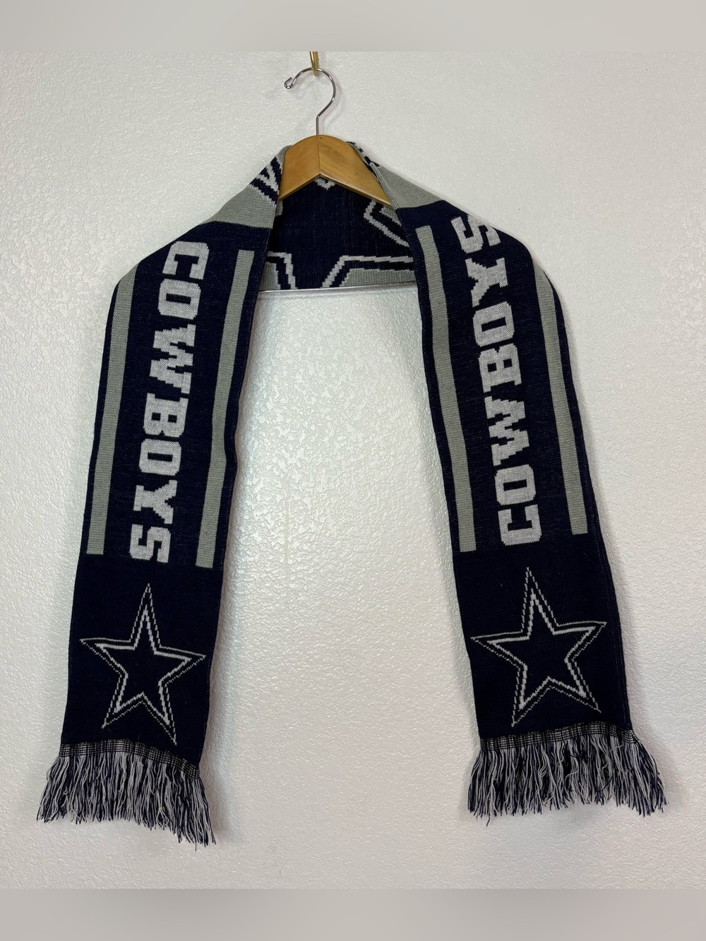 NFL Dallas Cowboys Black and Gray Knit Scarf